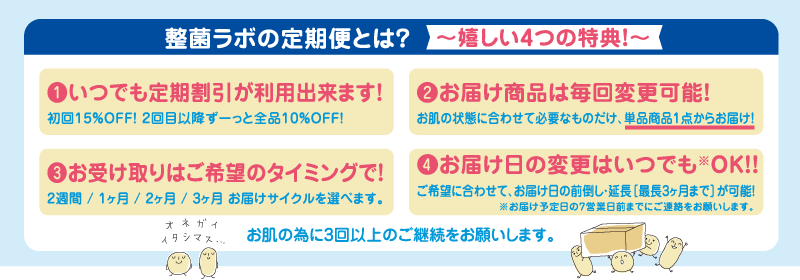 整菌ラボの定期分とは？ 嬉しい4つの特典！