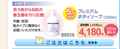 プレミアムボディソープ 5%OFF 4,180円（税込）