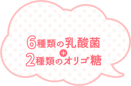 6種類の乳酸菌＋2種類のオリゴ糖