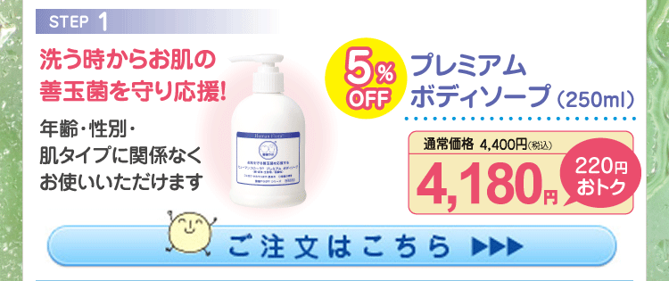 プレミアムボディソープ 5%OFF 4,180円（税込）