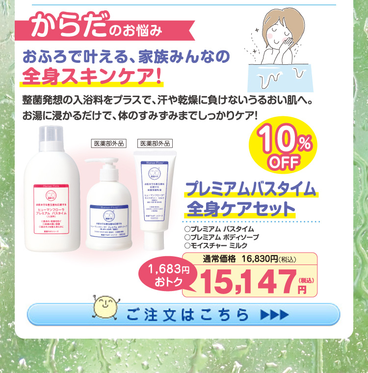 プレミアムバスタイム全身ｹｱｾｯﾄ 10%OFF(ﾊﾞｽﾀｲﾑ･ｿｰﾌﾟ･ﾐﾙｸ) 15,147円（税込）