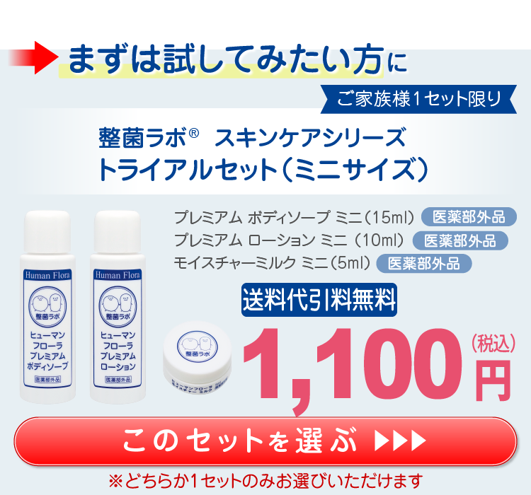 ヒューマンフローラ整菌ラボ トライアルセット｜皮膚常在菌(善玉